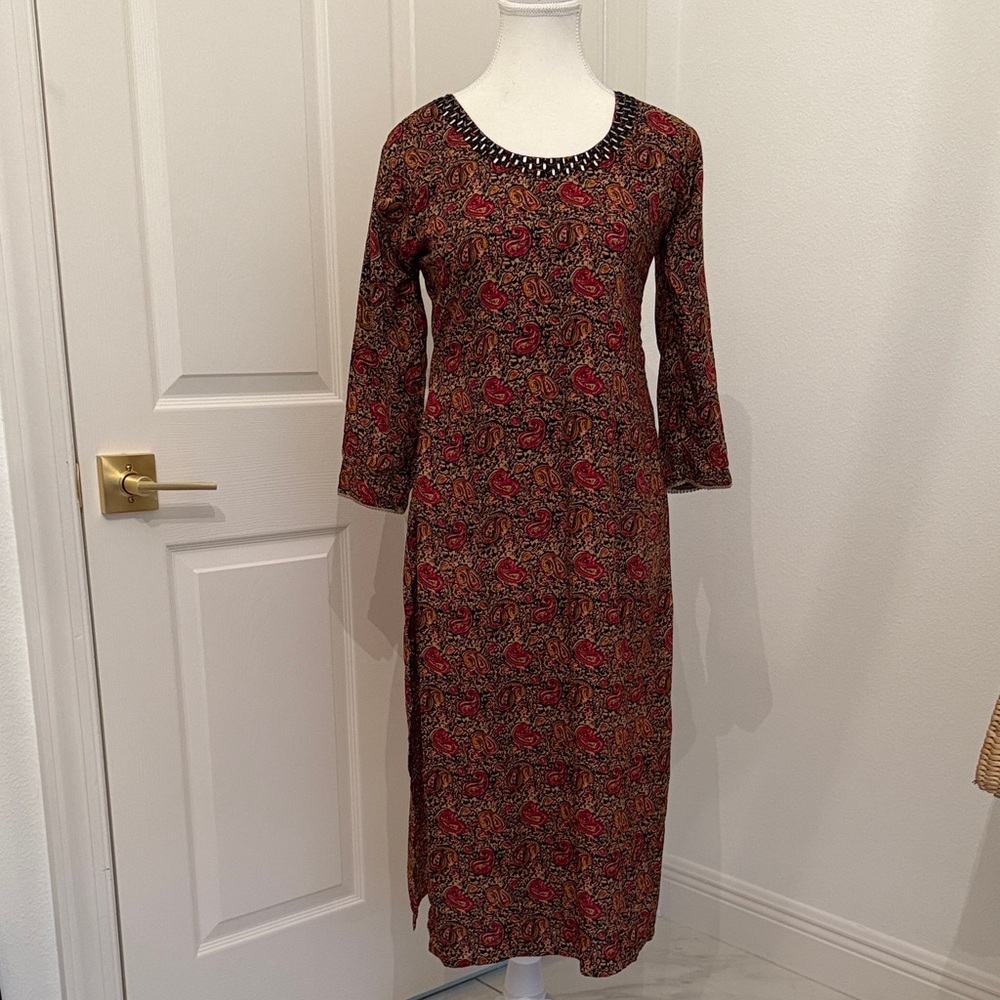 Elegant Paisley Fall Dress